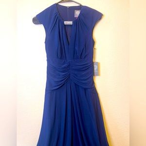 VINCE CAMUTO Womens Navy Long Sleeve Keyhole Full-Length Formal Gown Dress 0